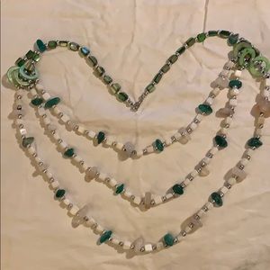 White stones and green 3 set